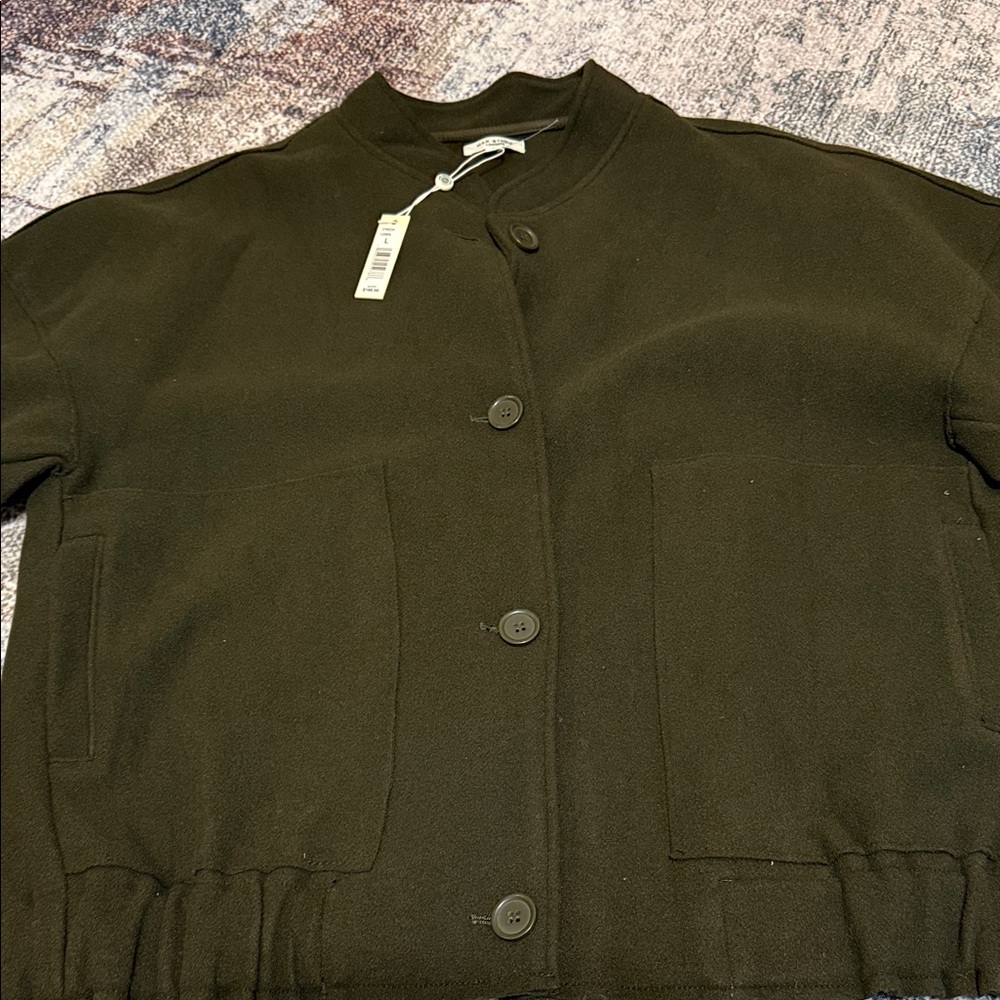 Max Studio Casual Button-Front Jacket - Dark Oliv… - image 1